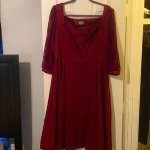 Maroon Lace Dress